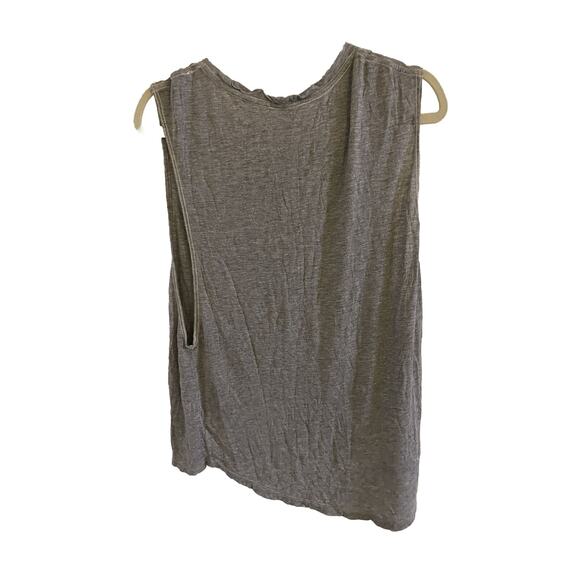 Free People Top Women’s Small Gray Linen Blend Sleeveless Relax Fit Swing Tank - Picture 5 of 7